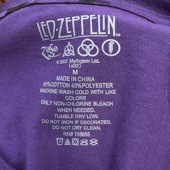 Led Zeppelin Electric Magic Concert‎ T Shirt Purple Band Tee Tie Dye Medium - Picture 8 of 8